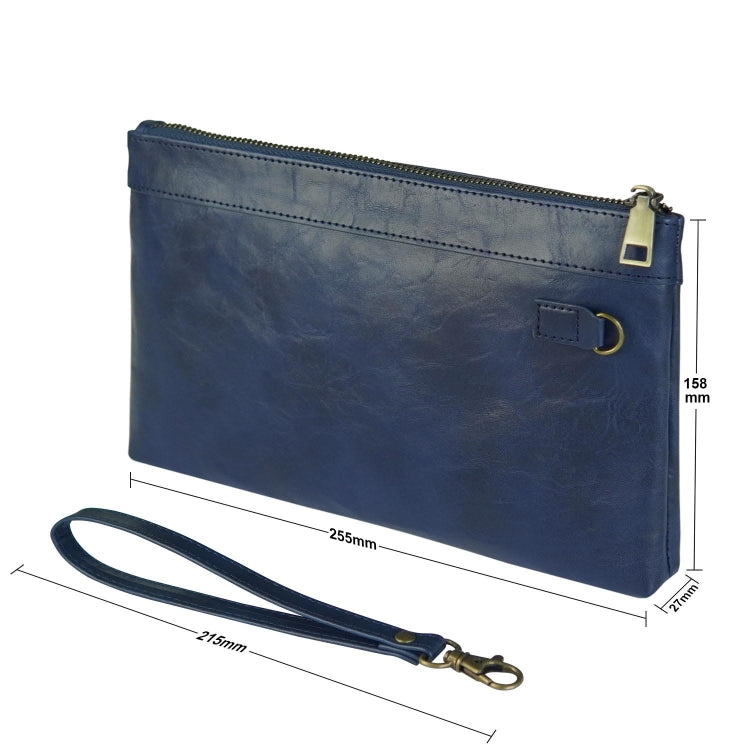 Simple Retro Leather Clutch Zipper Envelope Bag
