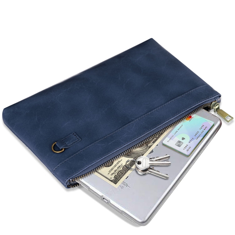 Simple Retro Leather Clutch Zipper Envelope Bag