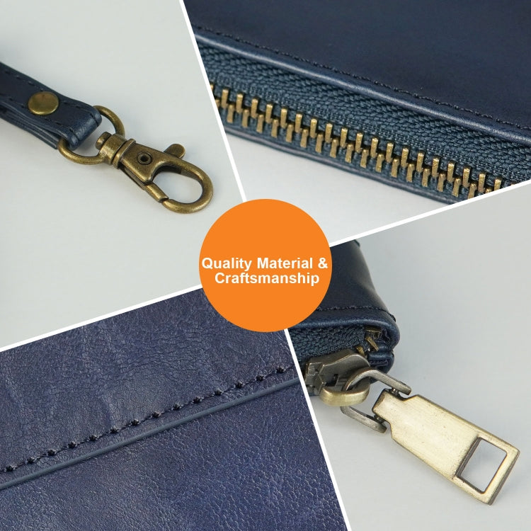 Simple Retro Leather Clutch Zipper Envelope Bag