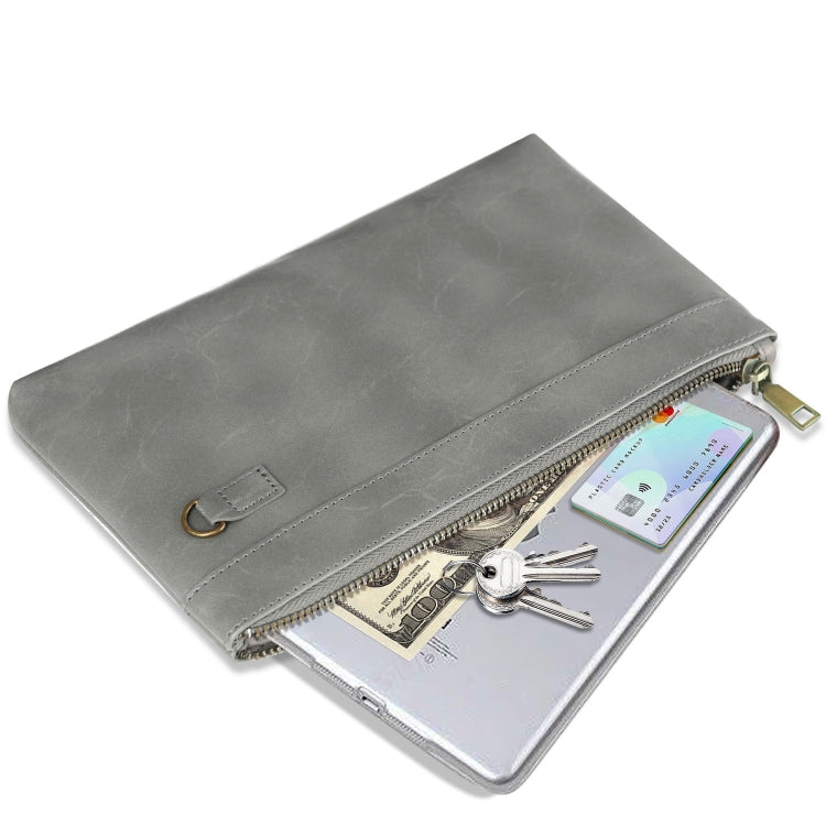 Simple Retro Leather Clutch Zipper Envelope Bag