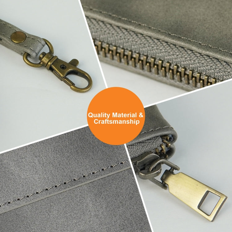 Simple Retro Leather Clutch Zipper Envelope Bag