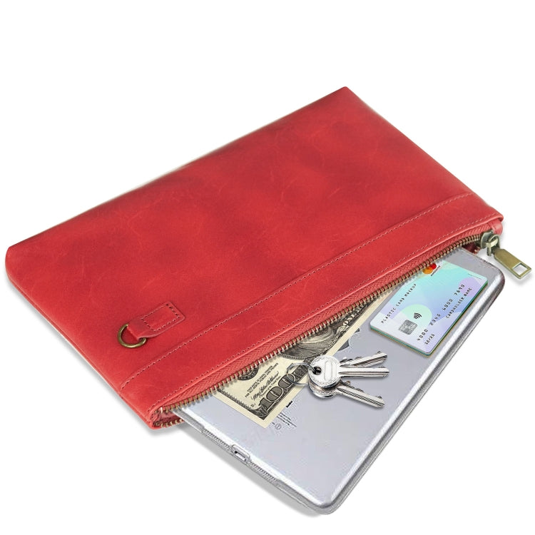 Simple Retro Leather Clutch Zipper Envelope Bag