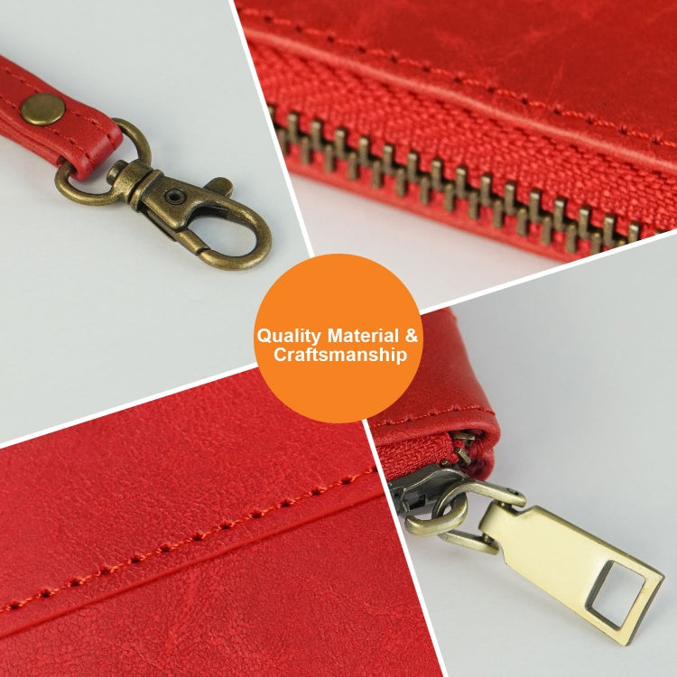 Simple Retro Leather Clutch Zipper Envelope Bag