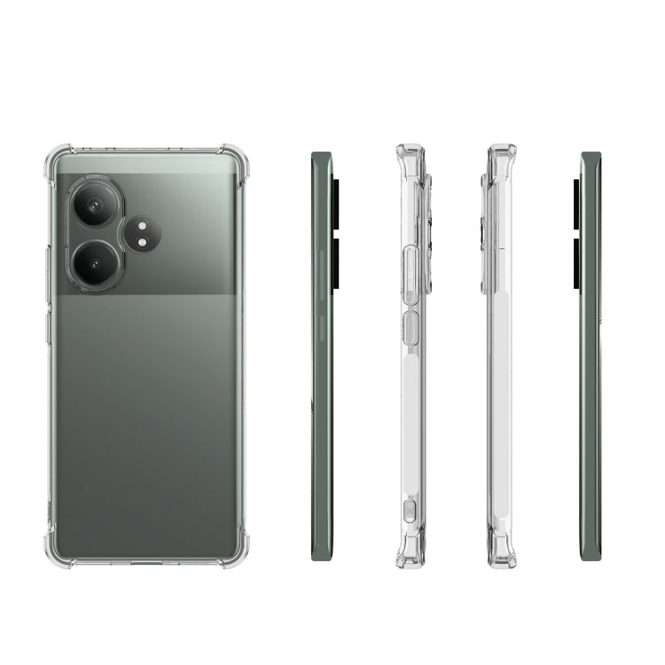 For Realme GT Neo6 SE Shockproof Non-slip Thickening TPU Phone Case - Transparent