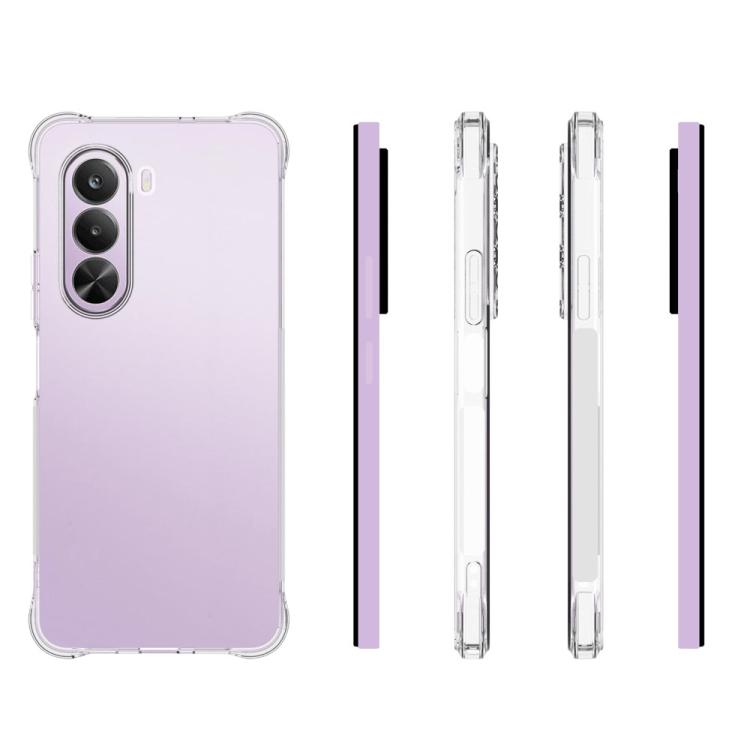 For Realme P4x 5G Shockproof Non-slip Thickening TPU Phone Case - Transparent
