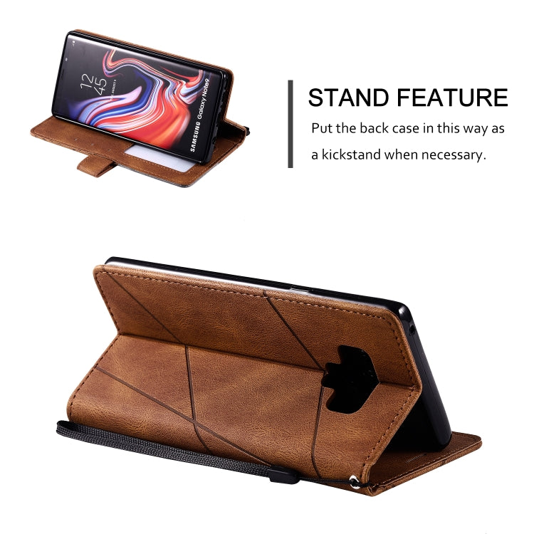 For Samsung Galaxy Note9 Skin Feel Splicing Horizontal Flip Leather Case with Holder & Card Slots & Wallet & Photo Frame