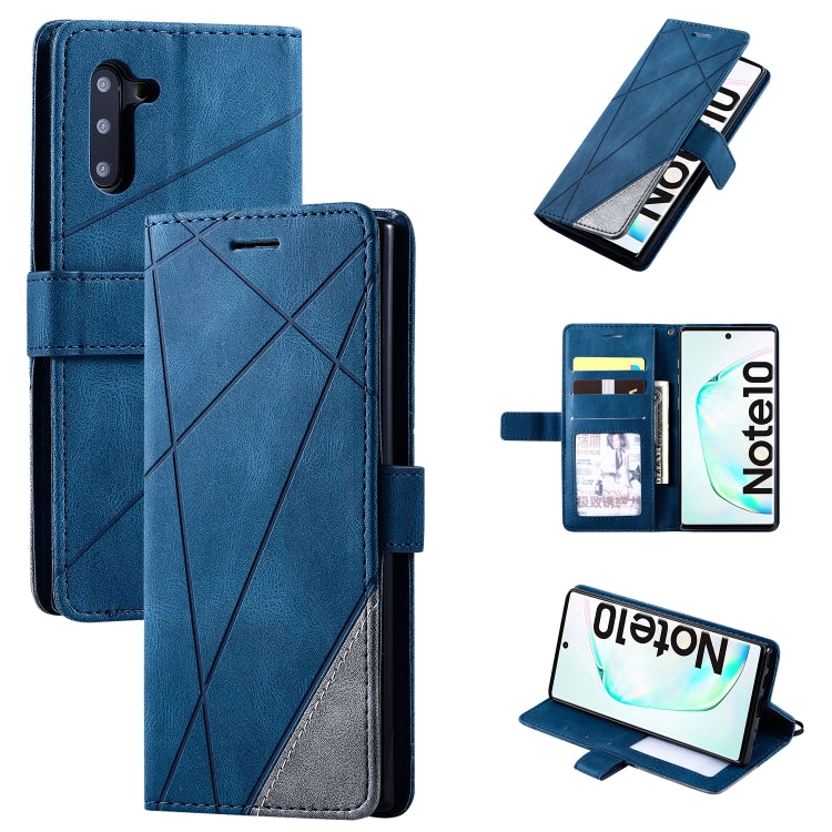 For Samsung Galaxy Note 10 Skin Feel Splicing Horizontal Flip Leather Case with Holder & Card Slots & Wallet & Photo Frame