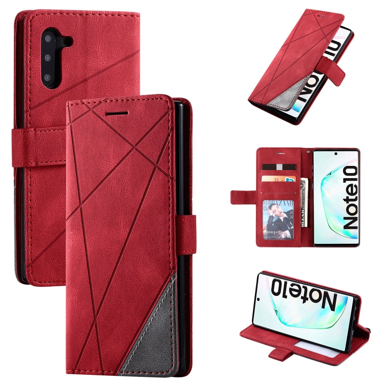 For Samsung Galaxy Note 10 Skin Feel Splicing Horizontal Flip Leather Case with Holder & Card Slots & Wallet & Photo Frame