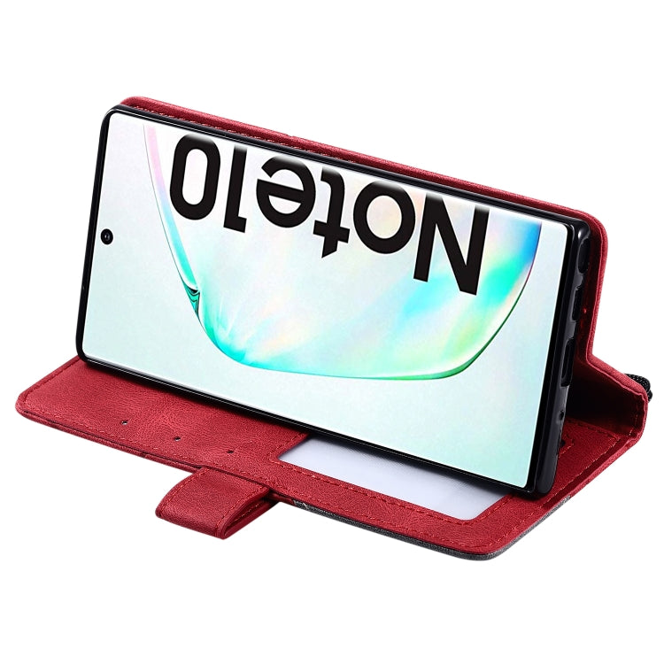 For Samsung Galaxy Note 10 Skin Feel Splicing Horizontal Flip Leather Case with Holder & Card Slots & Wallet & Photo Frame