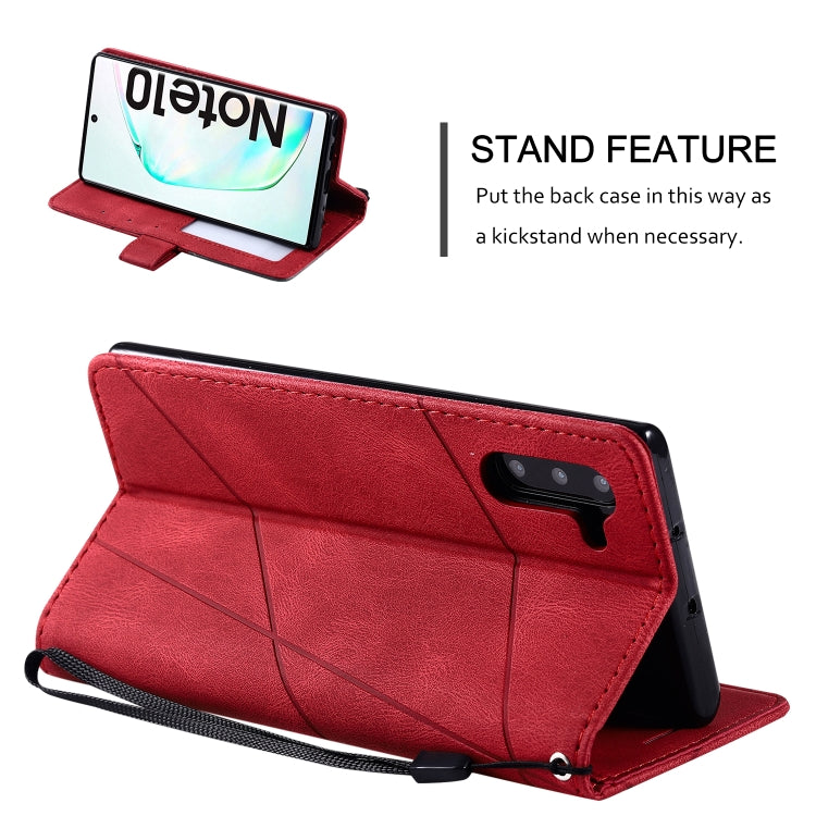 For Samsung Galaxy Note 10 Skin Feel Splicing Horizontal Flip Leather Case with Holder & Card Slots & Wallet & Photo Frame