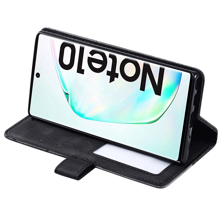 For Samsung Galaxy Note 10 Skin Feel Splicing Horizontal Flip Leather Case with Holder & Card Slots & Wallet & Photo Frame