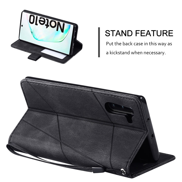 For Samsung Galaxy Note 10 Skin Feel Splicing Horizontal Flip Leather Case with Holder & Card Slots & Wallet & Photo Frame