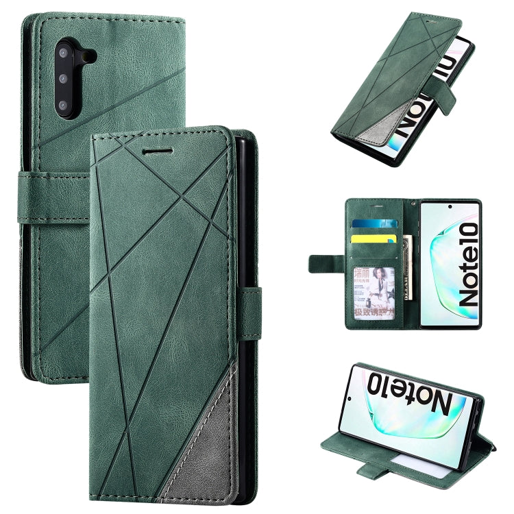For Samsung Galaxy Note 10 Skin Feel Splicing Horizontal Flip Leather Case with Holder & Card Slots & Wallet & Photo Frame