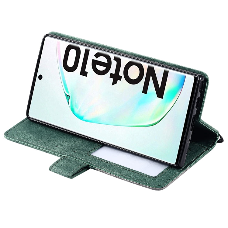 For Samsung Galaxy Note 10 Skin Feel Splicing Horizontal Flip Leather Case with Holder & Card Slots & Wallet & Photo Frame