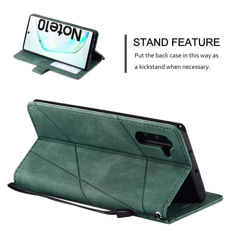 For Samsung Galaxy Note 10 Skin Feel Splicing Horizontal Flip Leather Case with Holder & Card Slots & Wallet & Photo Frame