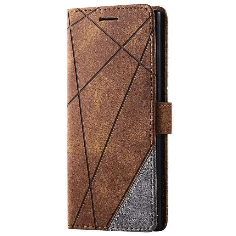 For Samsung Galaxy Note 10 Skin Feel Splicing Horizontal Flip Leather Case with Holder & Card Slots & Wallet & Photo Frame