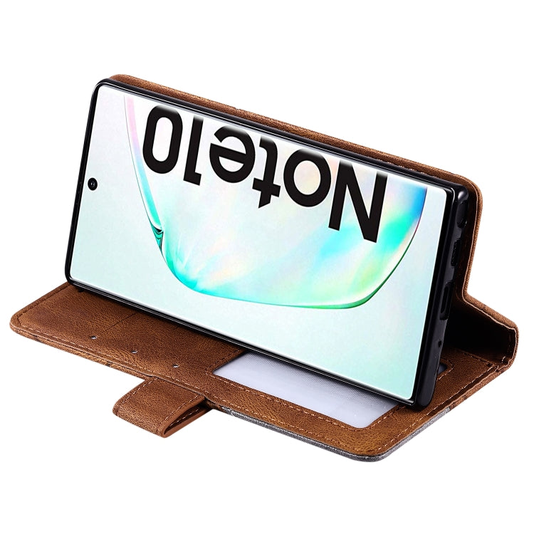For Samsung Galaxy Note 10 Skin Feel Splicing Horizontal Flip Leather Case with Holder & Card Slots & Wallet & Photo Frame