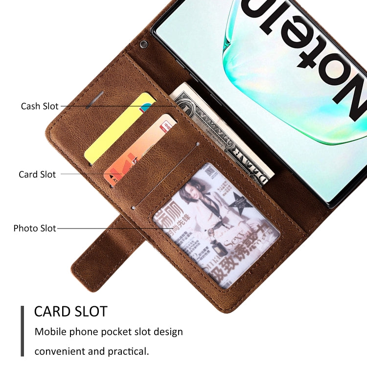 For Samsung Galaxy Note 10 Skin Feel Splicing Horizontal Flip Leather Case with Holder & Card Slots & Wallet & Photo Frame