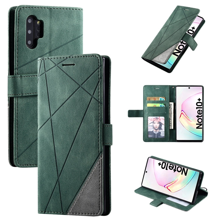 For Samsung Galaxy Note 10 Pro Skin Feel Splicing Horizontal Flip Leather Case with Holder & Card Slots & Wallet & Photo Frame