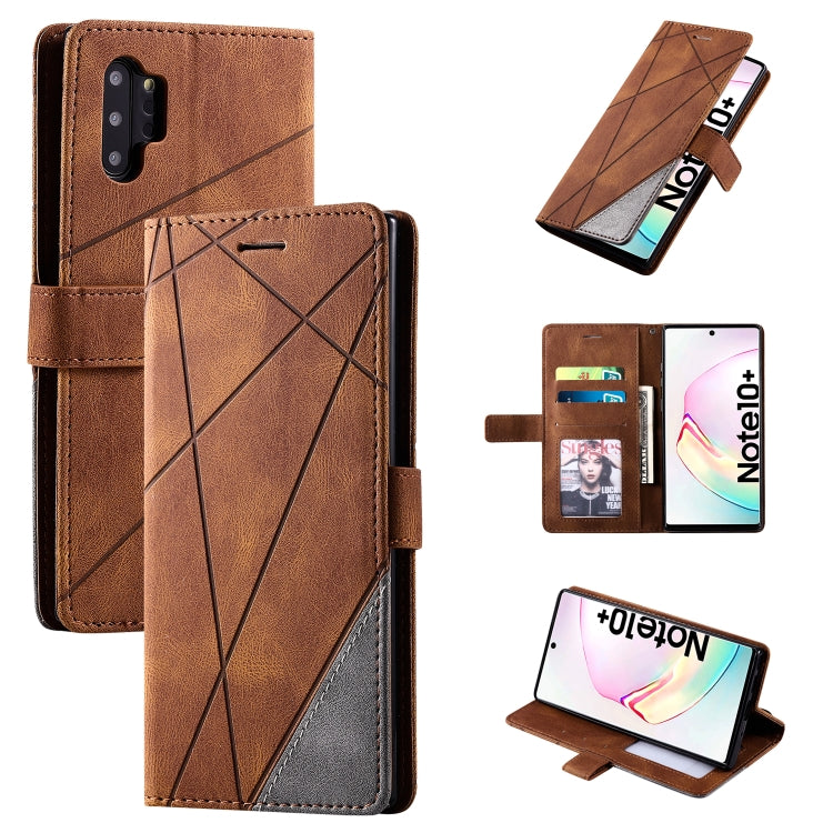 For Samsung Galaxy Note 10 Pro Skin Feel Splicing Horizontal Flip Leather Case with Holder & Card Slots & Wallet & Photo Frame