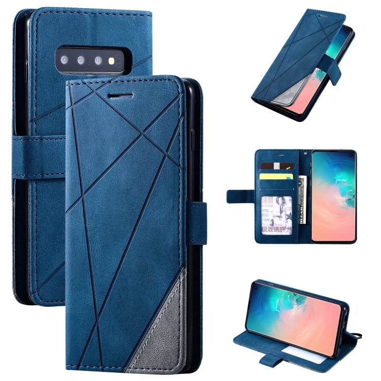 For Samsung Galaxy S10 Skin Feel Splicing Horizontal Flip Leather Case with Holder & Card Slots & Wallet & Photo Frame