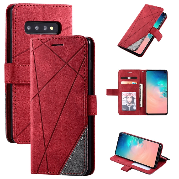 For Samsung Galaxy S10 Skin Feel Splicing Horizontal Flip Leather Case with Holder & Card Slots & Wallet & Photo Frame