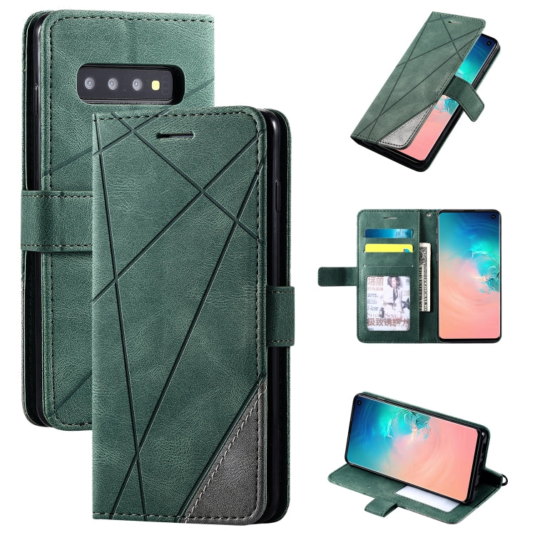 For Samsung Galaxy S10 Skin Feel Splicing Horizontal Flip Leather Case with Holder & Card Slots & Wallet & Photo Frame