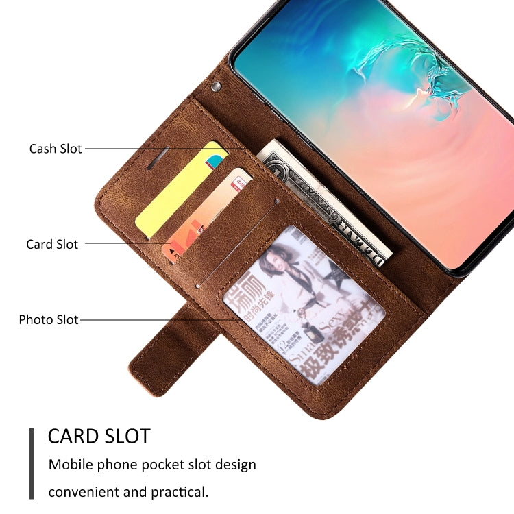 For Samsung Galaxy S10 Skin Feel Splicing Horizontal Flip Leather Case with Holder & Card Slots & Wallet & Photo Frame