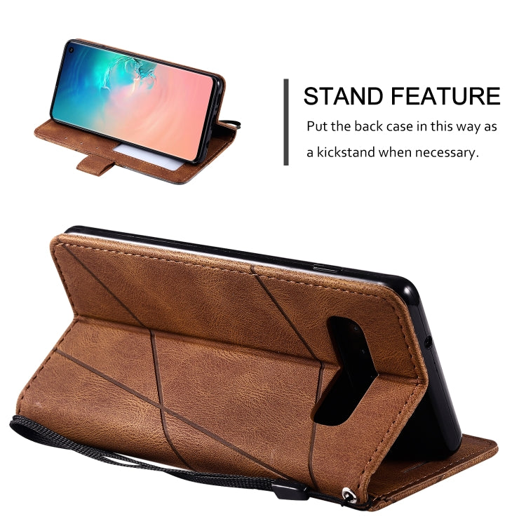 For Samsung Galaxy S10 Skin Feel Splicing Horizontal Flip Leather Case with Holder & Card Slots & Wallet & Photo Frame