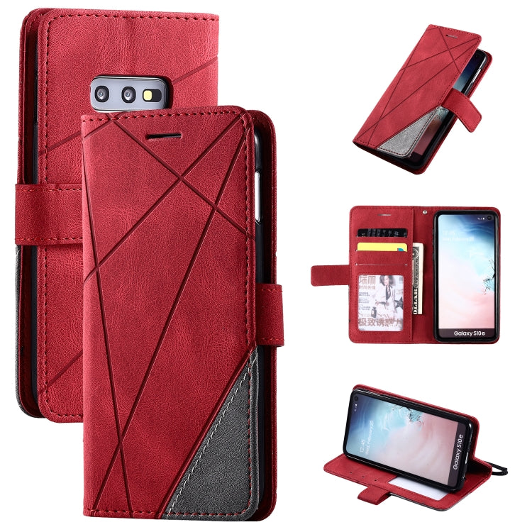 For Samsung Galaxy S10e Skin Feel Splicing Horizontal Flip Leather Case with Holder & Card Slots & Wallet & Photo Frame