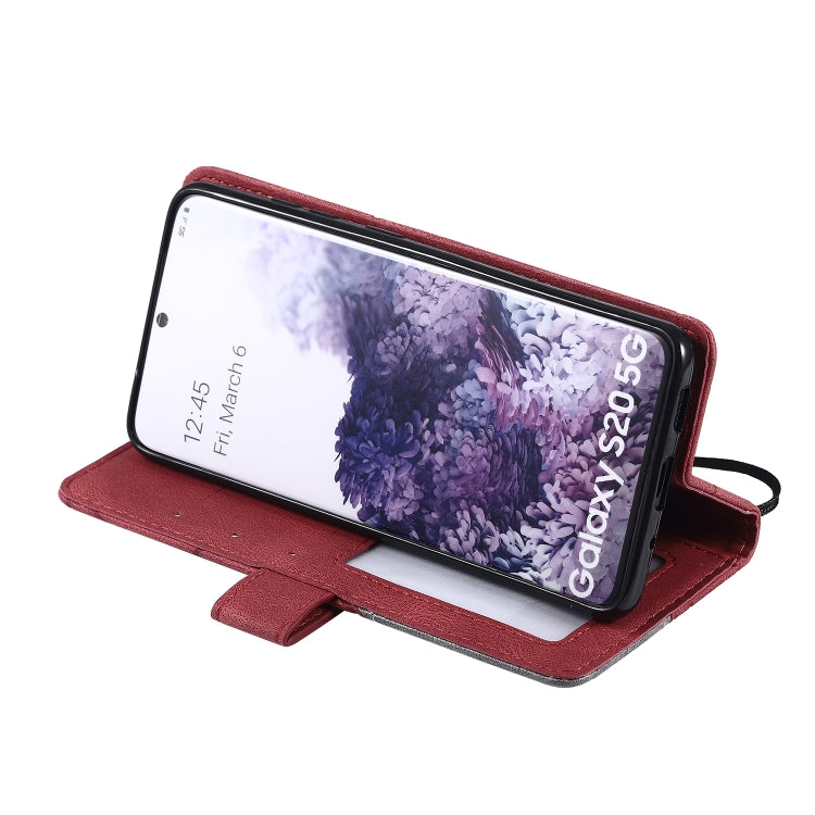 For Samsung Galaxy S20 Skin Feel Splicing Horizontal Flip Leather Case with Holder & Card Slots & Wallet & Photo Frame