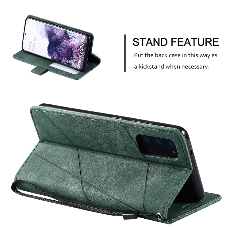 For Samsung Galaxy S20 Skin Feel Splicing Horizontal Flip Leather Case with Holder & Card Slots & Wallet & Photo Frame