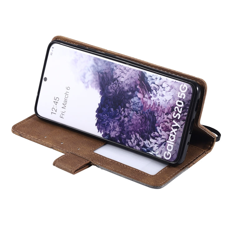 For Samsung Galaxy S20 Skin Feel Splicing Horizontal Flip Leather Case with Holder & Card Slots & Wallet & Photo Frame