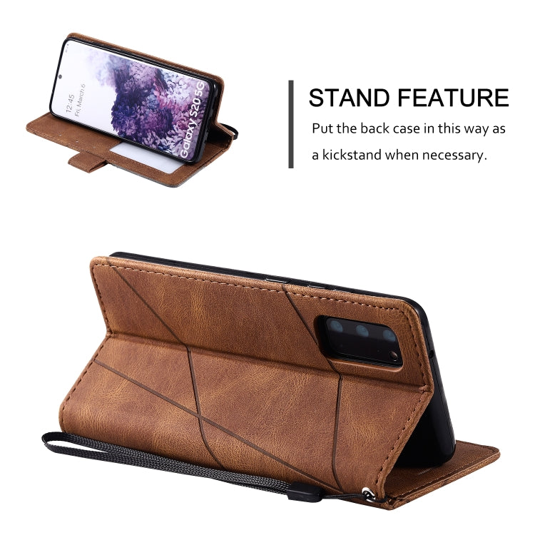 For Samsung Galaxy S20 Skin Feel Splicing Horizontal Flip Leather Case with Holder & Card Slots & Wallet & Photo Frame