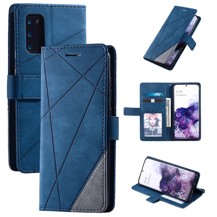 For Samsung Galaxy S20 Plus Skin Feel Splicing Horizontal Flip Leather Case with Holder & Card Slots & Wallet & Photo Frame