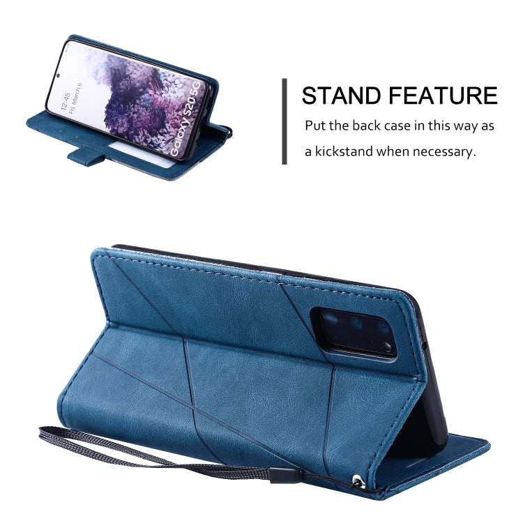 For Samsung Galaxy S20 Plus Skin Feel Splicing Horizontal Flip Leather Case with Holder & Card Slots & Wallet & Photo Frame