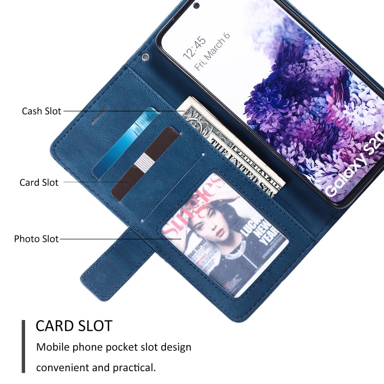 For Samsung Galaxy S20 Plus Skin Feel Splicing Horizontal Flip Leather Case with Holder & Card Slots & Wallet & Photo Frame