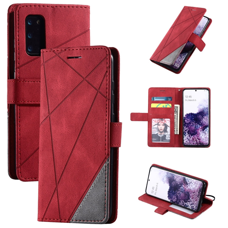 For Samsung Galaxy S20 Plus Skin Feel Splicing Horizontal Flip Leather Case with Holder & Card Slots & Wallet & Photo Frame