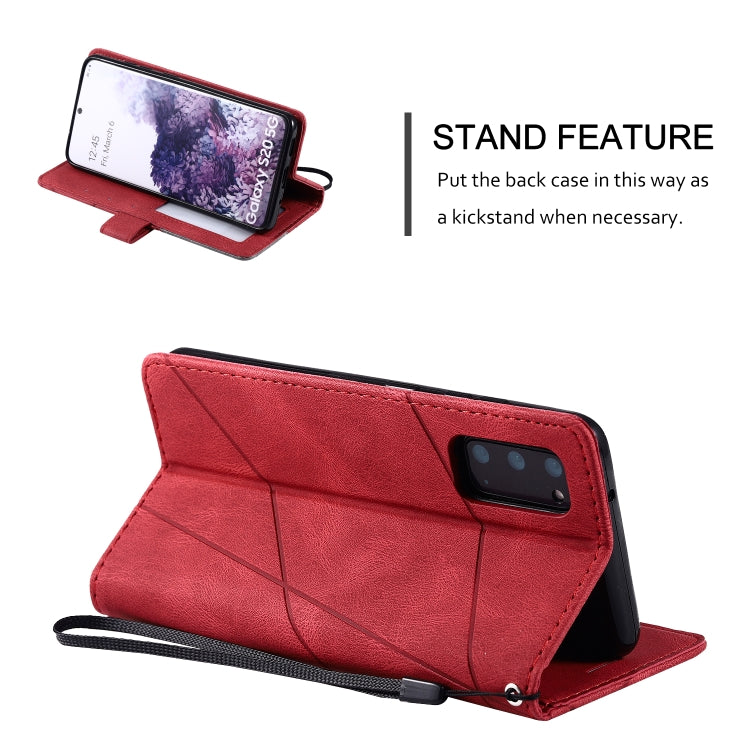 For Samsung Galaxy S20 Plus Skin Feel Splicing Horizontal Flip Leather Case with Holder & Card Slots & Wallet & Photo Frame