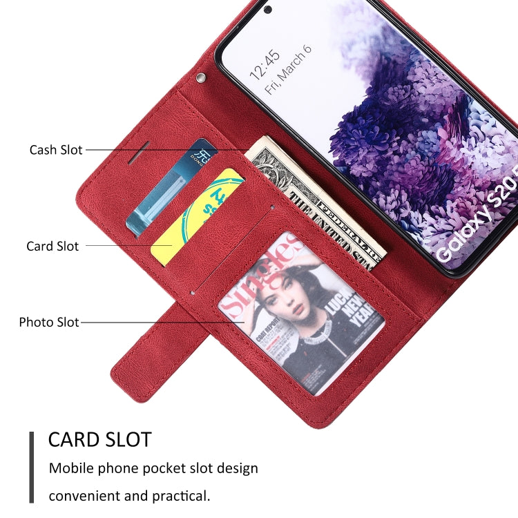 For Samsung Galaxy S20 Plus Skin Feel Splicing Horizontal Flip Leather Case with Holder & Card Slots & Wallet & Photo Frame
