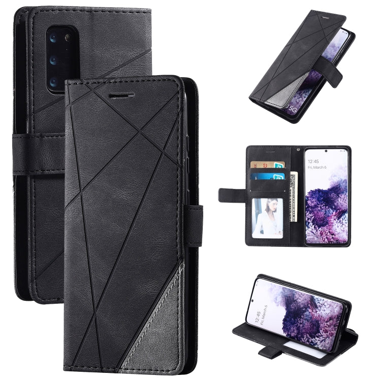 For Samsung Galaxy S20 Plus Skin Feel Splicing Horizontal Flip Leather Case with Holder & Card Slots & Wallet & Photo Frame