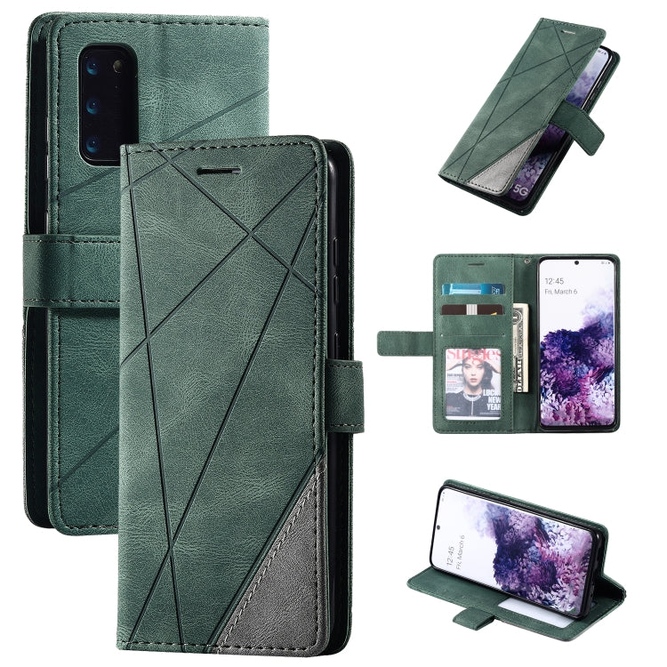 For Samsung Galaxy S20 Plus Skin Feel Splicing Horizontal Flip Leather Case with Holder & Card Slots & Wallet & Photo Frame