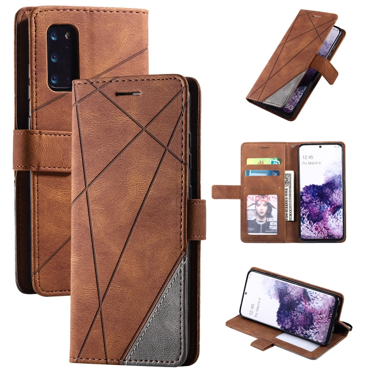 For Samsung Galaxy S20 Ultra Skin Feel Splicing Horizontal Flip Leather Case with Holder & Card Slots & Wallet & Photo Frame