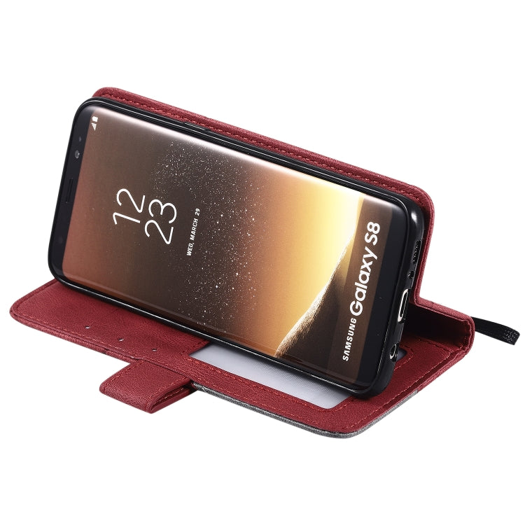 For Samsung Galaxy S8 Skin Feel Splicing Horizontal Flip Leather Case with Holder & Card Slots & Wallet & Photo Frame