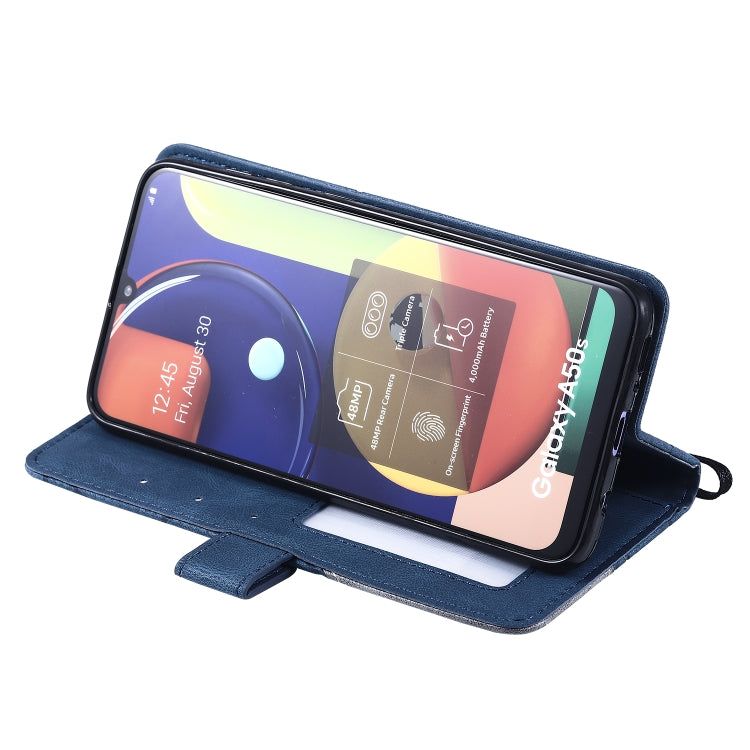 For Samsung Galaxy A50 Skin Feel Splicing Horizontal Flip Leather Case with Holder & Card Slots & Wallet & Photo Frame