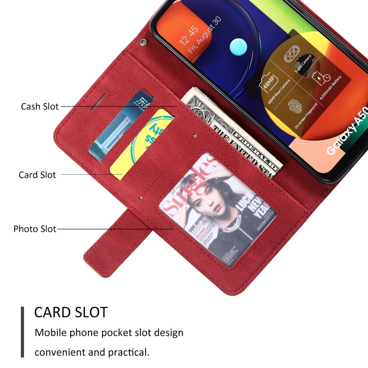 For Samsung Galaxy A50 Skin Feel Splicing Horizontal Flip Leather Case with Holder & Card Slots & Wallet & Photo Frame