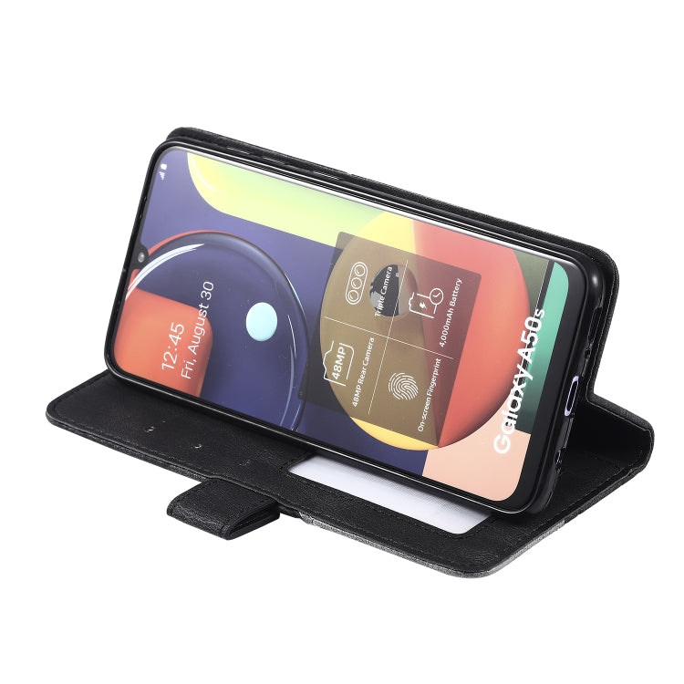 For Samsung Galaxy A50 Skin Feel Splicing Horizontal Flip Leather Case with Holder & Card Slots & Wallet & Photo Frame