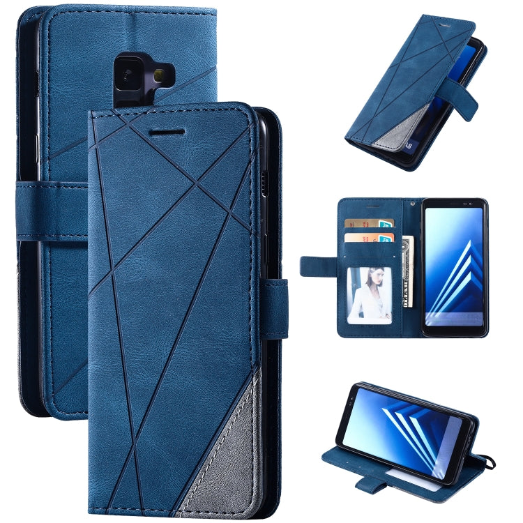 For Samsung Galaxy A8(2018) Skin Feel Splicing Horizontal Flip Leather Case with Holder & Card Slots & Wallet & Photo Frame