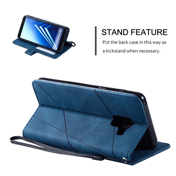 For Samsung Galaxy A8(2018) Skin Feel Splicing Horizontal Flip Leather Case with Holder & Card Slots & Wallet & Photo Frame