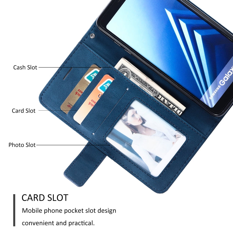 For Samsung Galaxy A8(2018) Skin Feel Splicing Horizontal Flip Leather Case with Holder & Card Slots & Wallet & Photo Frame